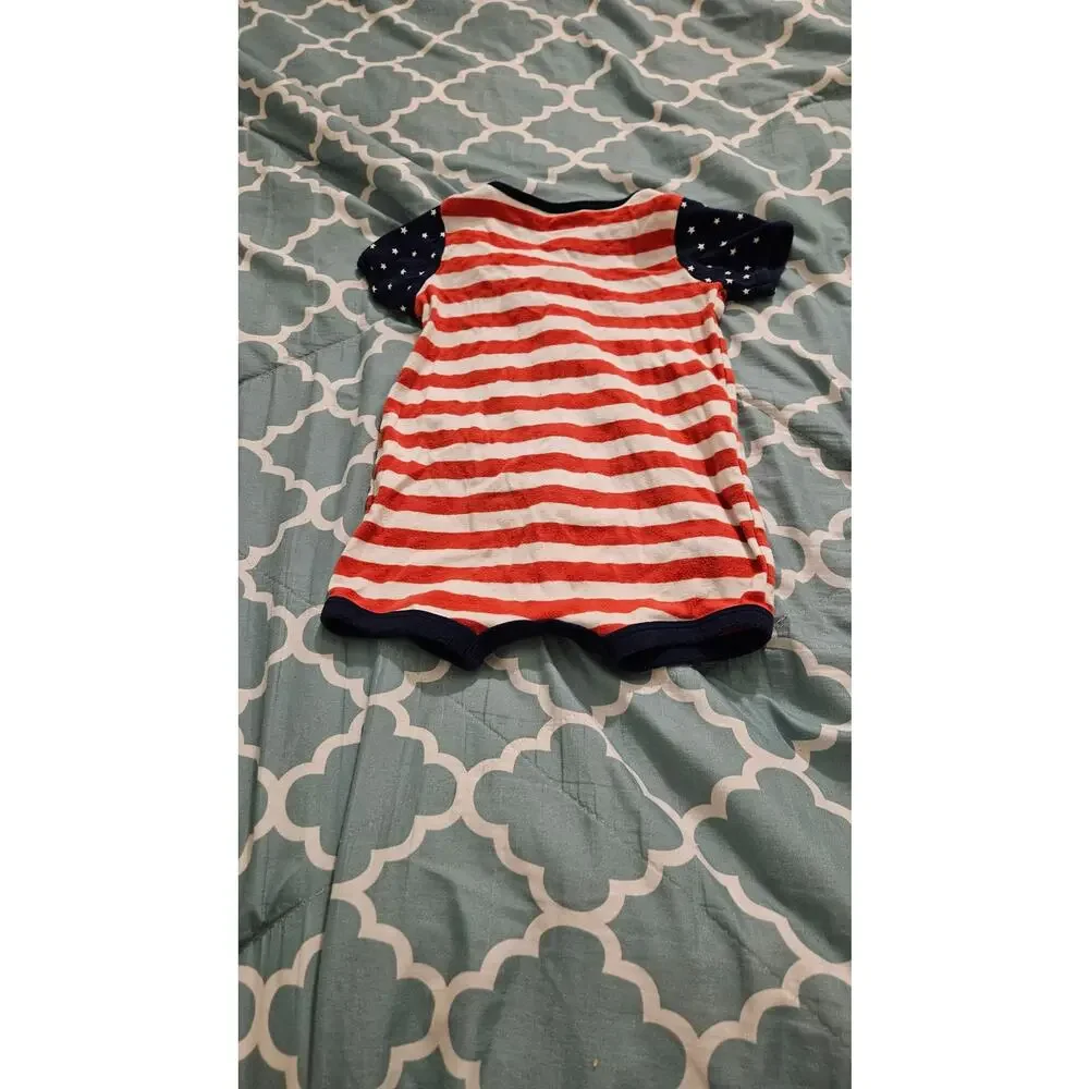 Carter’s Little Firecracker Baby Romper 12M Red White Blue Patriotic One Piece
